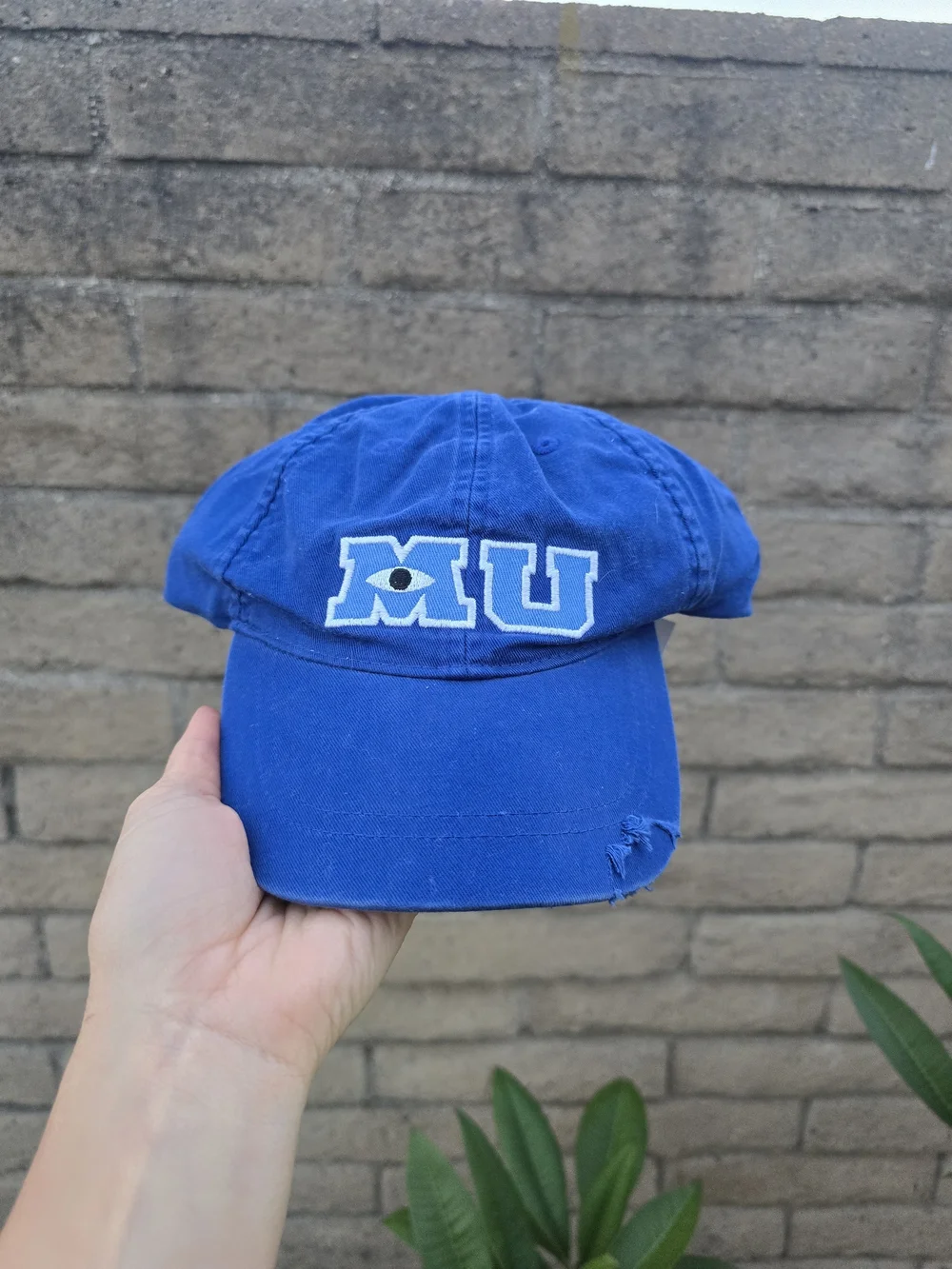Disney Blue 'MU' Embroidered Baseball Hat